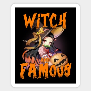 Funny Halloween Puns Anime Witch and Famous Sticker